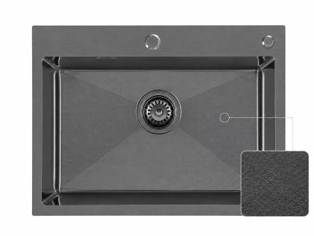 Roostevaba valamu LAVA 600x450, must